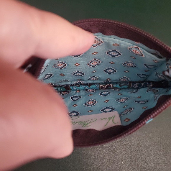 Vera Bradley Java Blue Clip Zip Fabric ID Zipper Pouch Coin Purse Key Case - Picture 6 of 8
